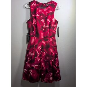 The Limited Eva Longoria Ruffled Dress Flare Fit Flare Casual Dress: XlS Red NWT